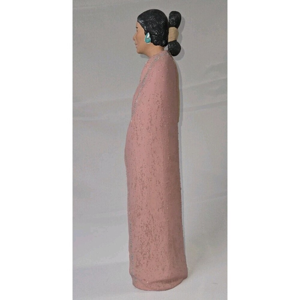 Navajo Sand Art Painted Figure Yei Woman Healer South Western Artist Signed - Picture 7 of 11
